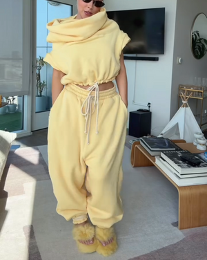 Cloud Teddy Vest Super Jogging Pants 2-Piece Set