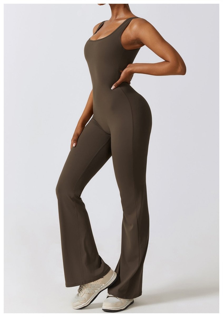 V-Back Flared Jumpsuit