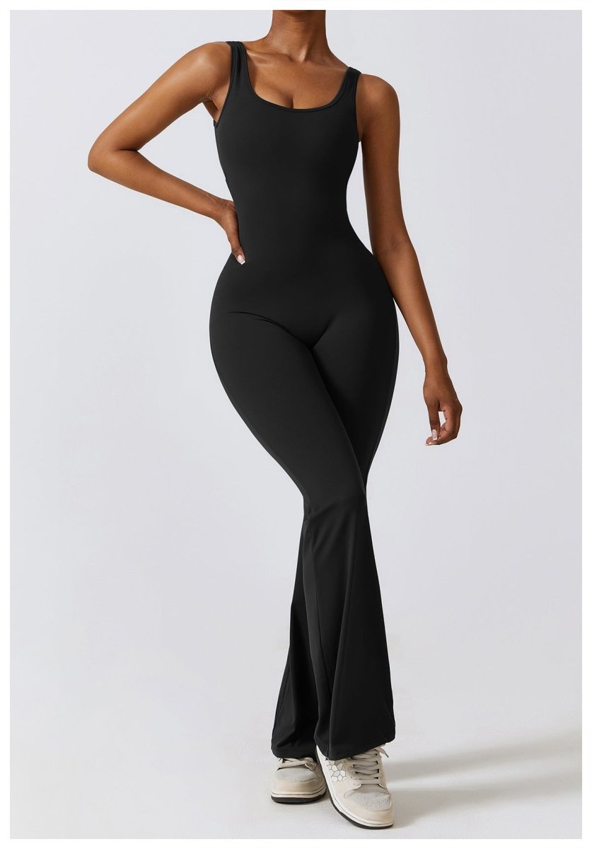 V-Back Flared Jumpsuit