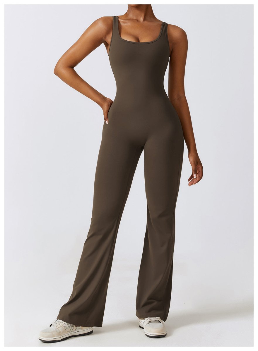 V-Back Flared Jumpsuit