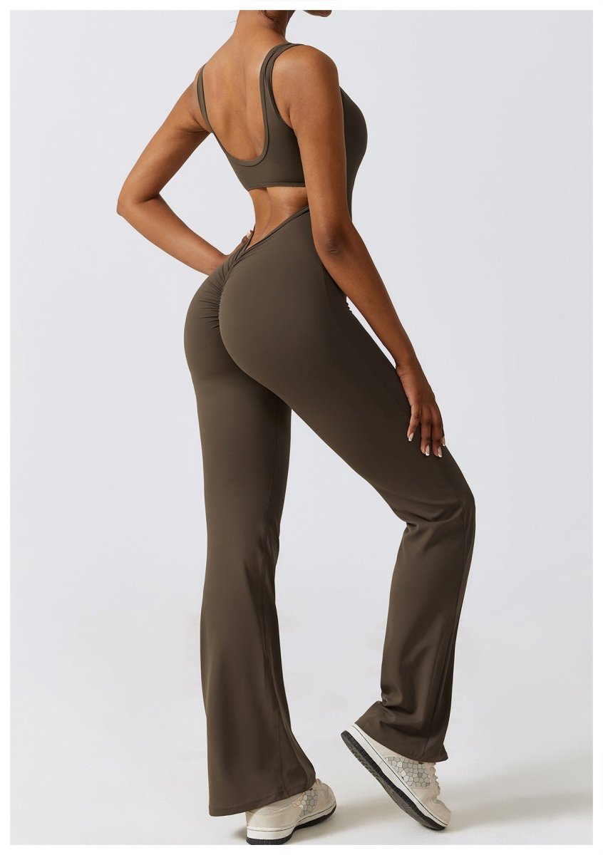 V-Back Flared Jumpsuit