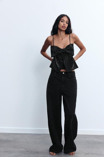 LuxeBow™ - Sparkled Bow Crop Top