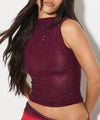 Crystal Mesh Crop Top