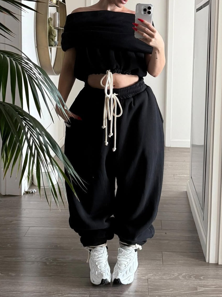 Cloud Teddy Vest Super Jogging Pants 2-Piece Set