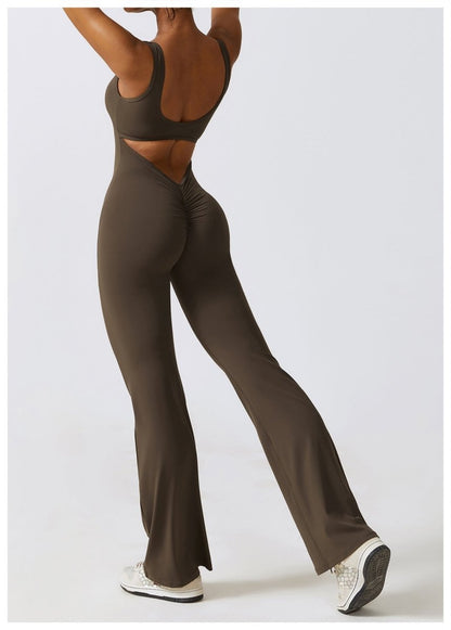 V-Back Flared Jumpsuit