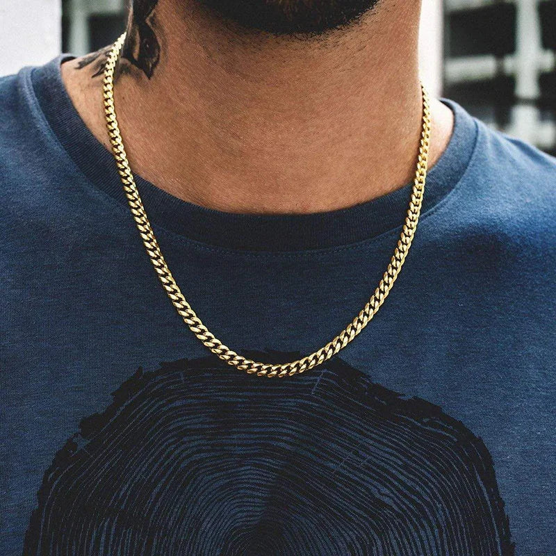 Vnox LuxeCurb Diamond-Cut Necklace
