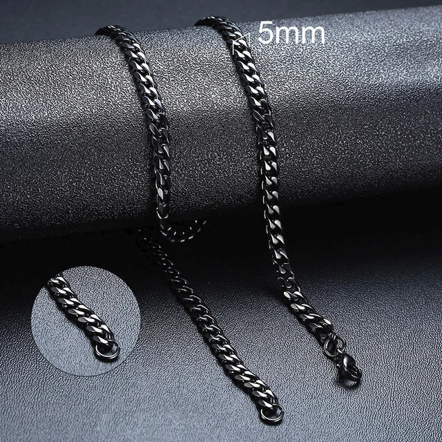 Vnox LuxeCurb Diamond-Cut Necklace