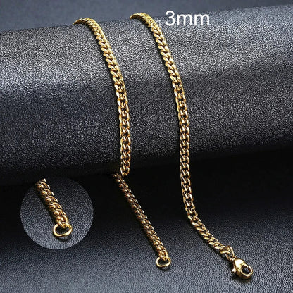 Vnox LuxeCurb Diamond-Cut Necklace