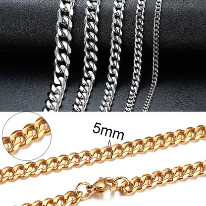 Vnox LuxeCurb Diamond-Cut Necklace