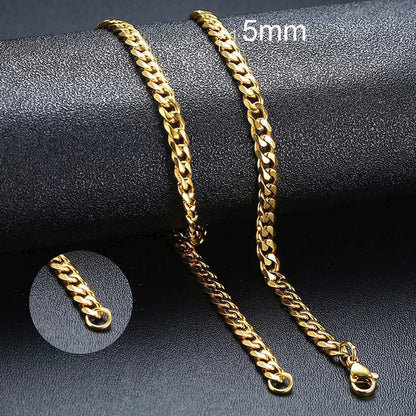 Vnox LuxeCurb Diamond-Cut Necklace